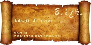 Babaji Örzse névjegykártya