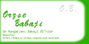 orzse babaji business card
